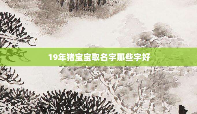 19年猪宝宝取名字那些字好