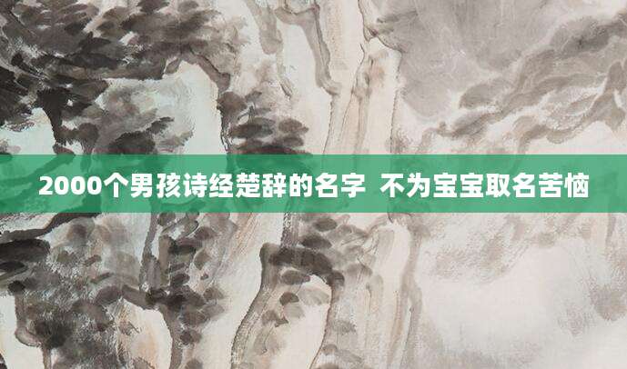 2000个男孩诗经楚辞的名字  不为宝宝取名苦恼