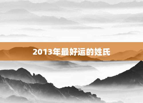 2013年最好运的姓氏