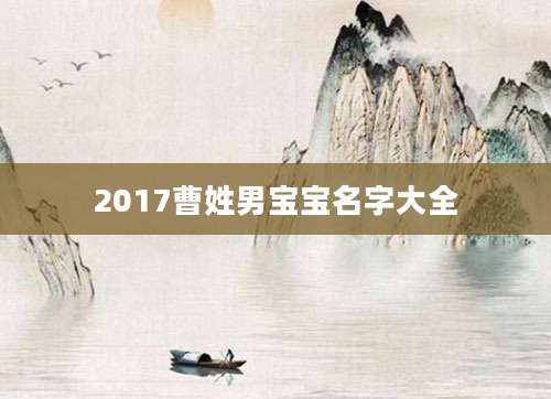 2017曹姓男宝宝名字大全