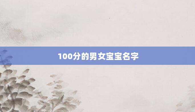 100分的男女宝宝名字