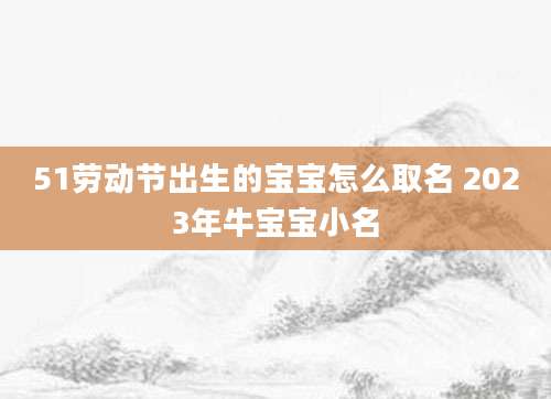 51劳动节出生的宝宝怎么取名 2023年牛宝宝小名