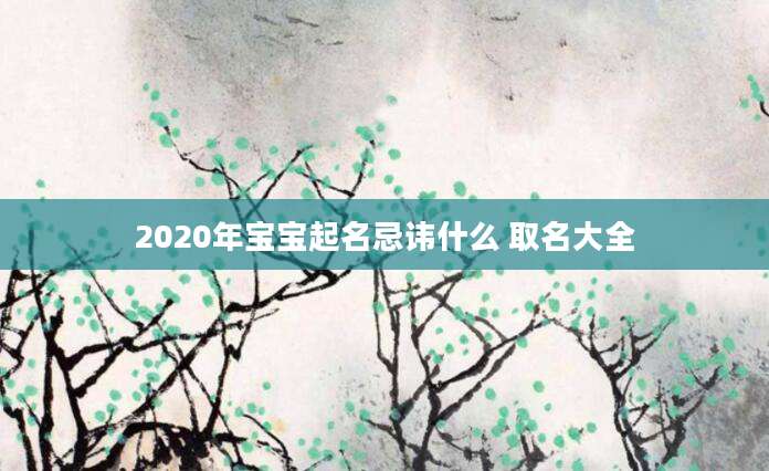 2020年宝宝起名忌讳什么 取名大全