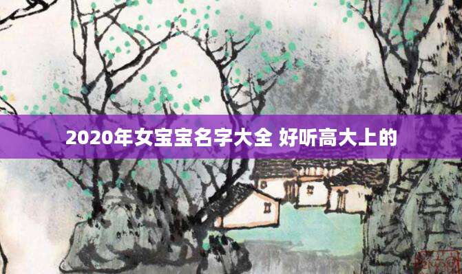 2020年女宝宝名字大全 好听高大上的